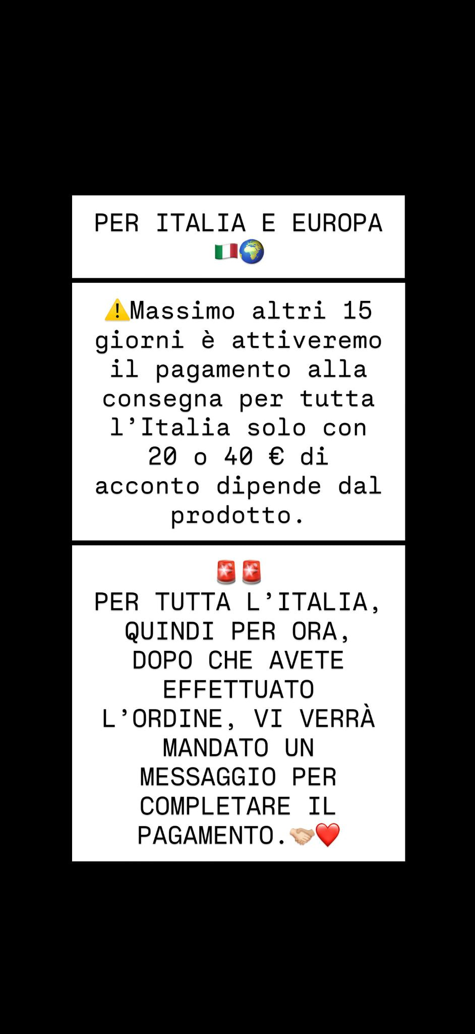 SPEDIZIONE ITALIA